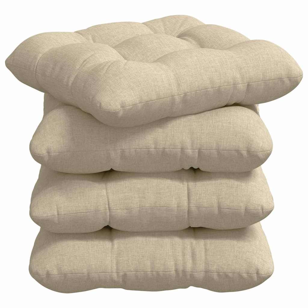 Set di 4 cuscini per sedia, 40 x 40 x 12 cm, spessi, per sala da pranzo e divano, cuscini quadrati in morbido tessuto con rivestimento sfoderabile, per interni
