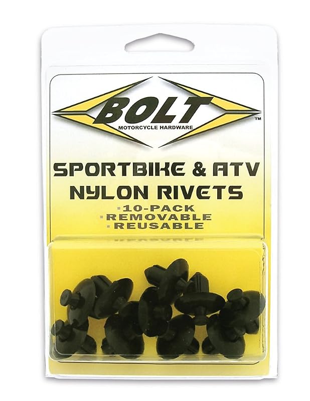 Rebites Plásticos de Pressão M8 em Nylon Preto Bolt Motorcycle Hardware 8 mm, Pacote com 10