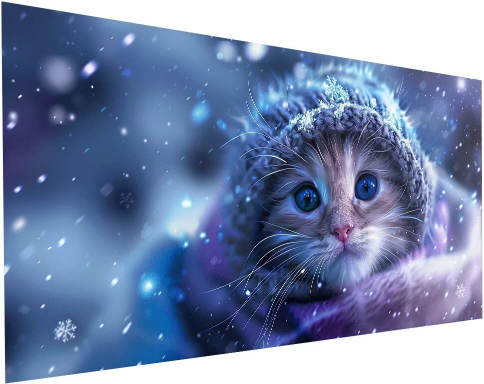 Loisirs creatifs adultes broderie diamant kit chat grand format