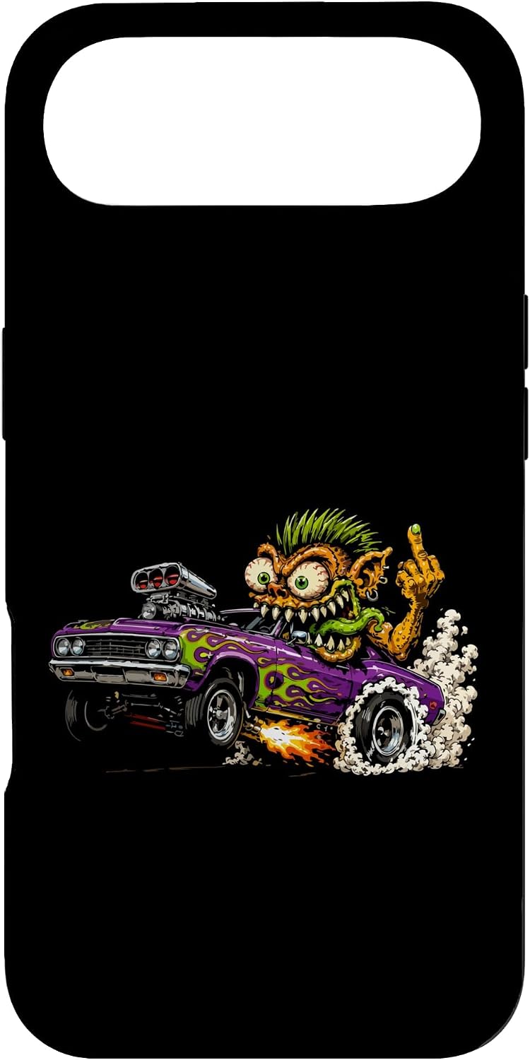 Funny Hotrod Monster Middle Finger Sarcasm Retro Car Cartoon Case for iPhone Air