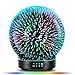 Humidificador Aromaterapia Difusor De Aroma De Cristal 3D Aromaterapia Ultrasónica Versión De Aceite Esencial Humidificador De Aire Modos De Fuegos Artificiales 100 Ml 7 Luces Cambiantes De Color-Bas