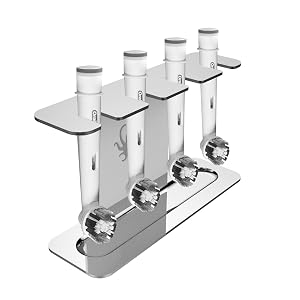 Stainless Steel Electric Toothbrush Head Holder Compatible with Oralb Braun Sonicare Waterpik Adhesive or Free-Standing Installation
