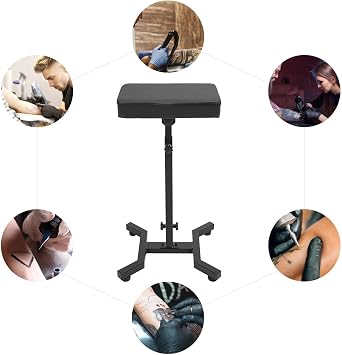 Tattoo Armrest Stand, Ergonomics Tattoo Arm Rest, Adjustable Height Armrest Stand 70-99cm, with PU Leather Pad, Tilt 0-340°, for Tattoo studio, Beauty Salons, Nail Salon, Home