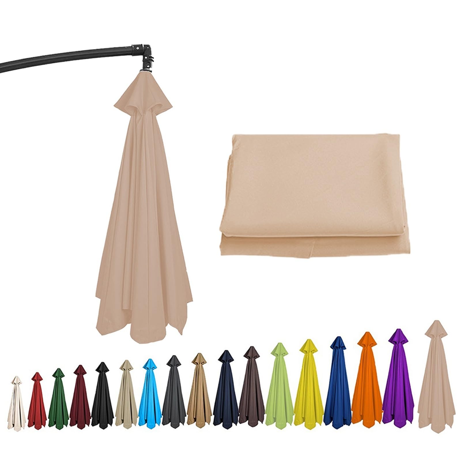 Parasole di ricambio per ombrellone da giardino 200/230/250/270/300/350 cm, impermeabile, anti-UV, copertura in tessuto con 6/8 bracci, soluzione ombreggiante per esterni