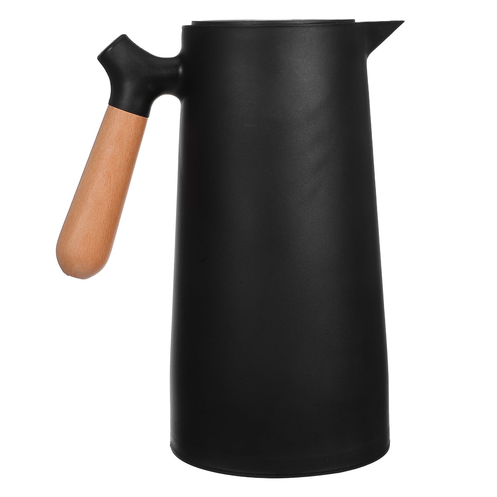 Bouteille Isotherme 1 L en Verre Poignée en Bois, Noir