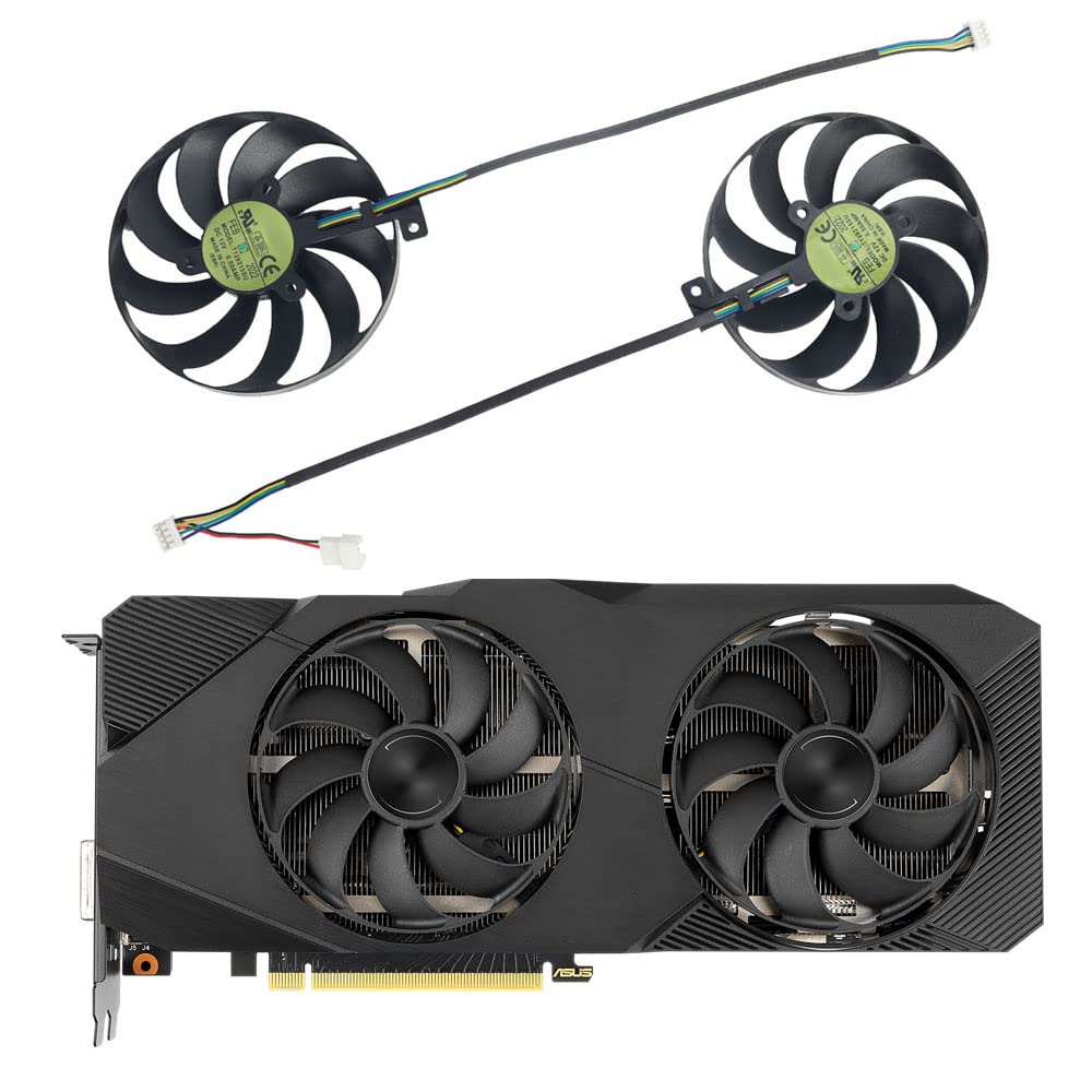 Coolerage 87mm DC12V 0.50A GPU Fans for SUS Dual RTX 2060 2070 2080 Super EVO GPU, T129215SU RTX2060S RTX2070S RTX2080S Graphics Card Fans 4Pin (Fan AB)