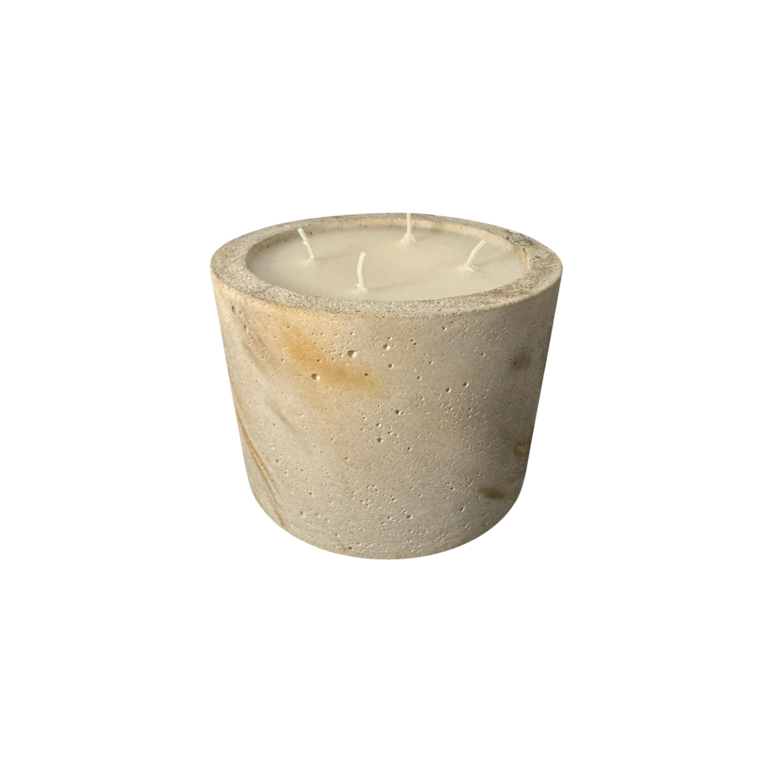 Siena Velas artesanales redondas recargables, contenedor de hormigón mármol hecho a mano, cera natural, fabricado en Bélgica (Large redondo, jardín aromático)