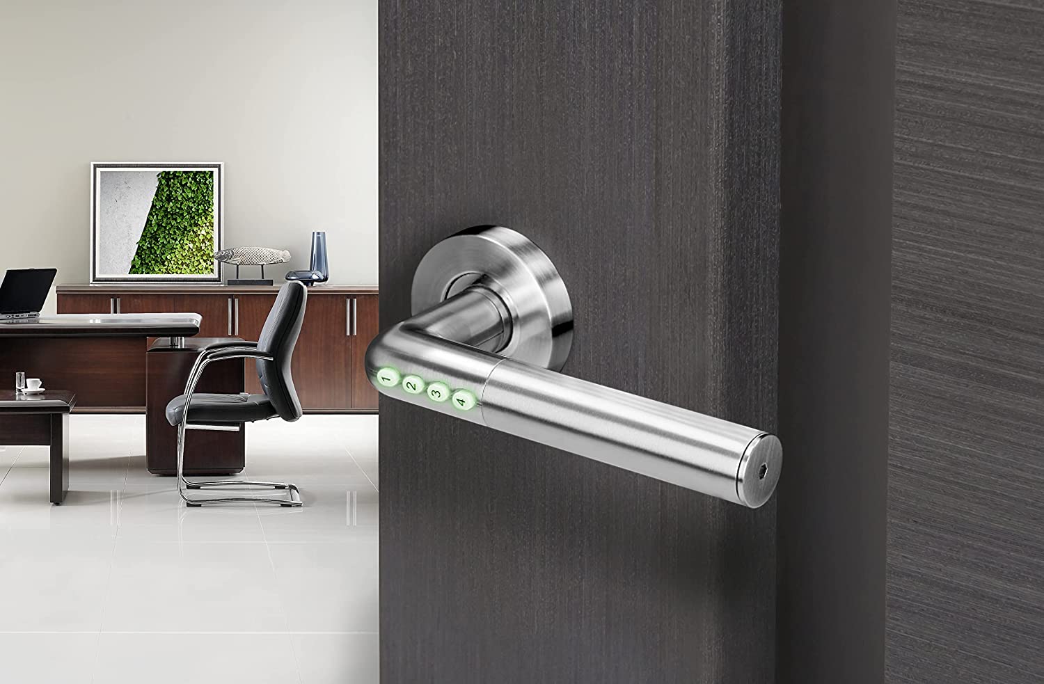 Elektronisches Türschloss Bluetooth Smart PIN- und Bluetooth 4.0 - Öffnung IP44 (Silber)