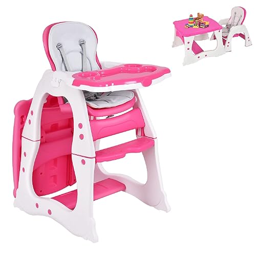 Miniatura 1 de HONEY JOY Silla alta 5 en 1, silla alta convertible para bebés y niños pequeñosjuego de sillas de mesaasiento elevadorsilla para niños pequeños con