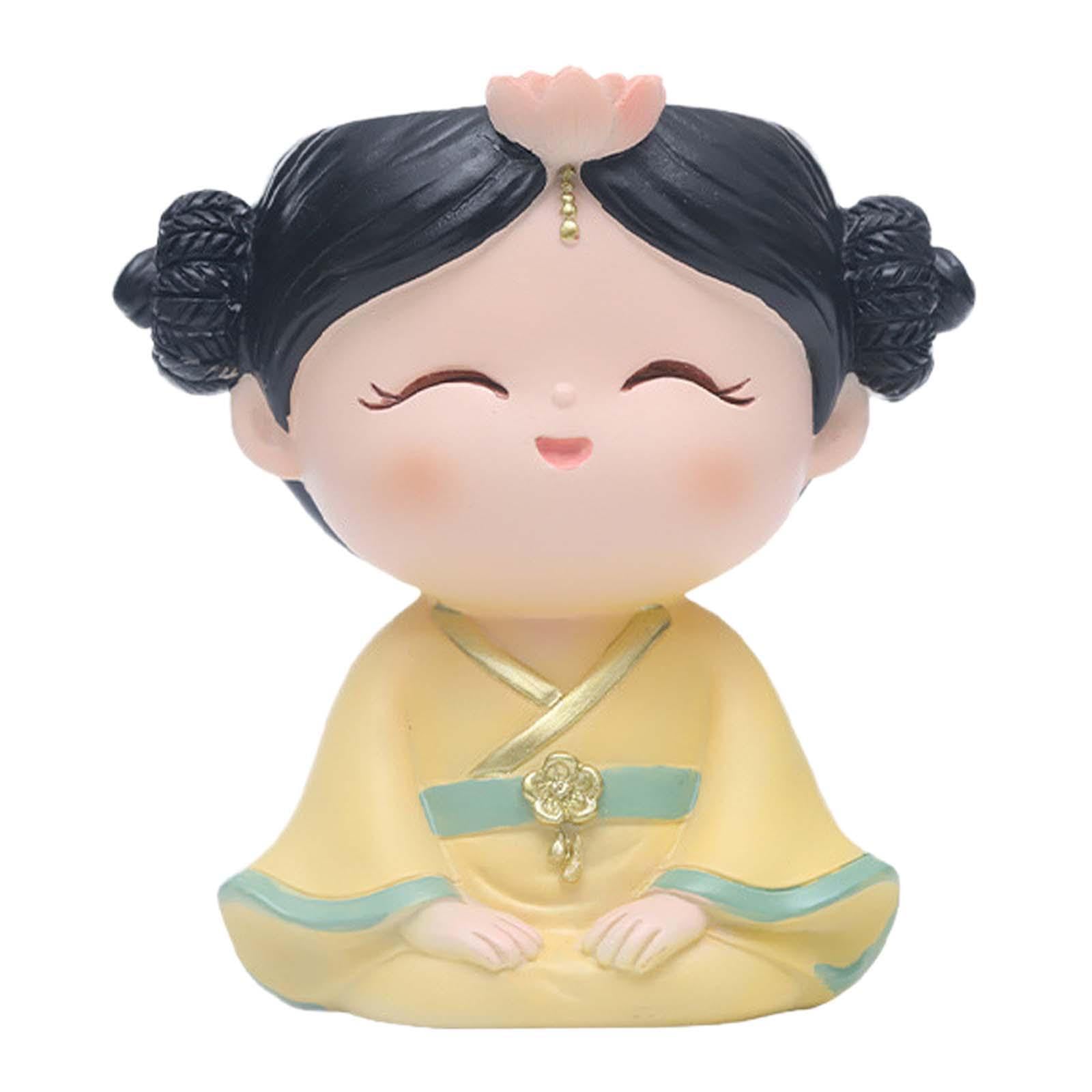 QUXVUIS Engaging Head Planter Cute Plant Pot Resin Flower Pot Garden Ornaments Indoor Outdoor Enjoyable Decor Container Choices Desktop Flowerpot Girl Statue, yellow