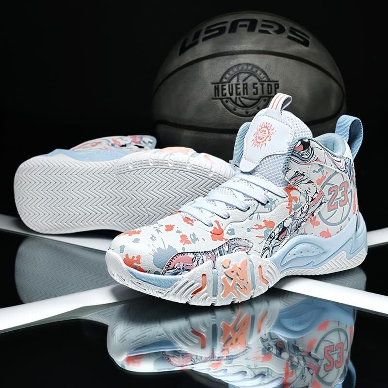 Zapatillas de Baloncesto Alto Unisex Acolchadas, Entrenamiento Casual