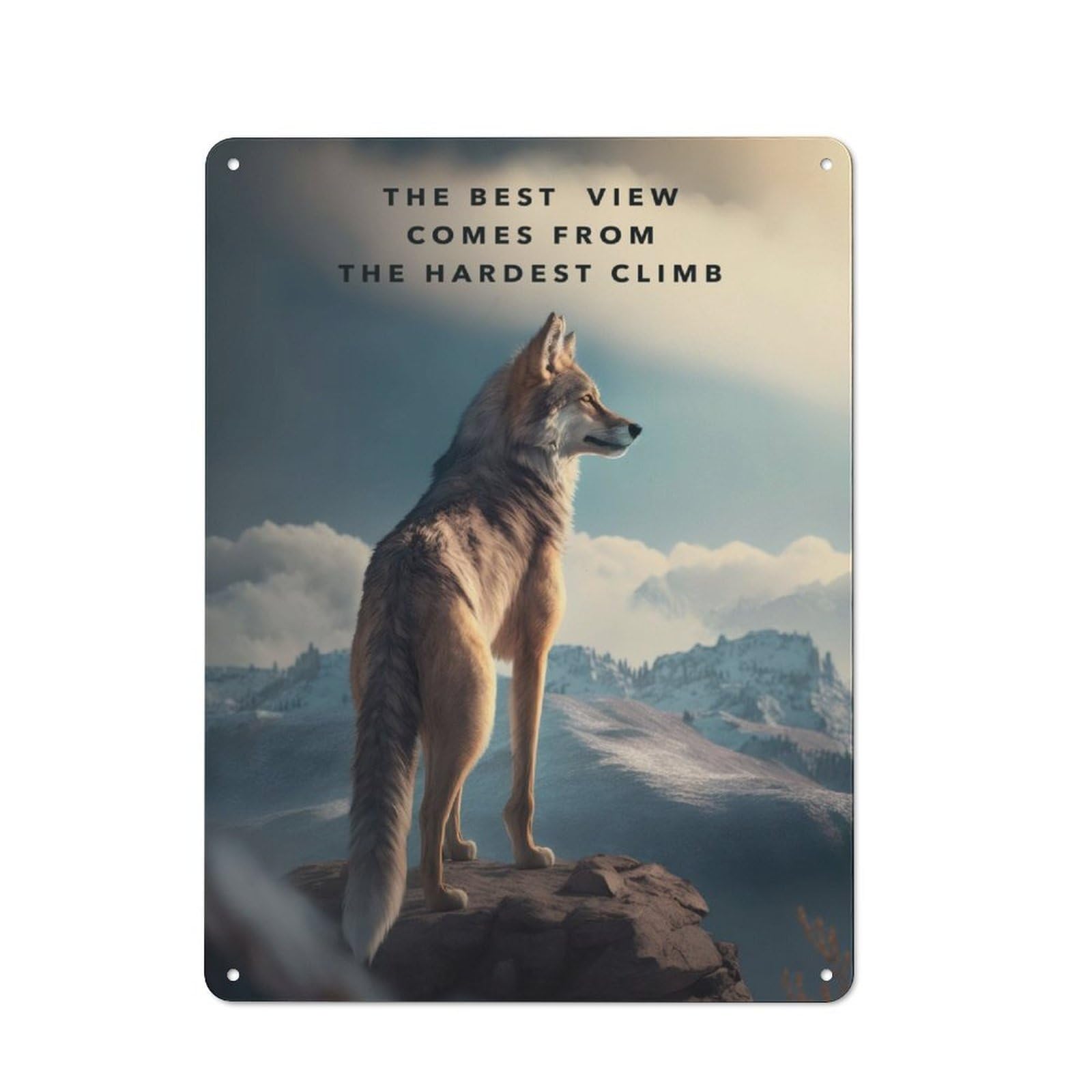 Junmoney Hardest Climb Motivation Metal Plaque 40X30cm With For Hallway Wall, Rustic Decor, For Garage, Workshop And Man Cave Decoration