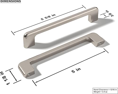 Miniatura 3 de monti hardware Paquete de 1 unidad de agujero central de 5 pulgadas de color dorado satinado cepillado  Manijas de metal sólido para gabinetes de