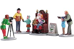 Lemax Photos with Santa figurines