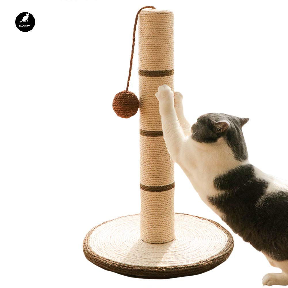 Arbre à chat en sisal anti-débris avec grattoir vertical et nid de repos sain