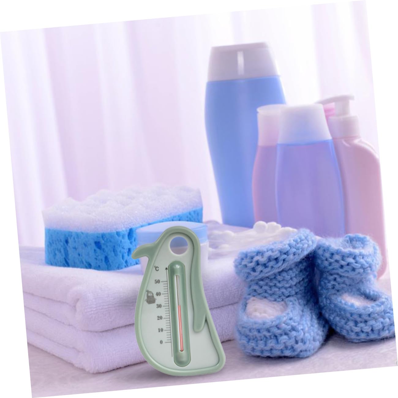 Termómetro de Agua para Bañera Infantil, Verde, Medición