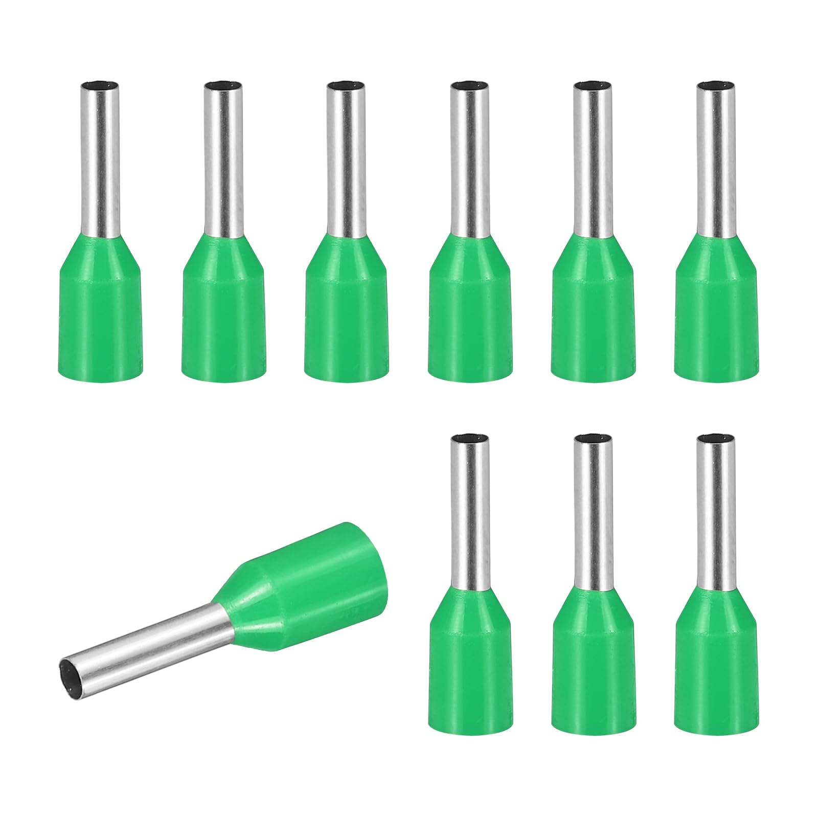 sourcing map 200 Pcs Wire Ferrule Connectors VE1508-16AWG Crimp Copper Ferrules Terminals Connector Insulated Cord End Terminal for Electrical Projects Industrial Chemical Industry, Green