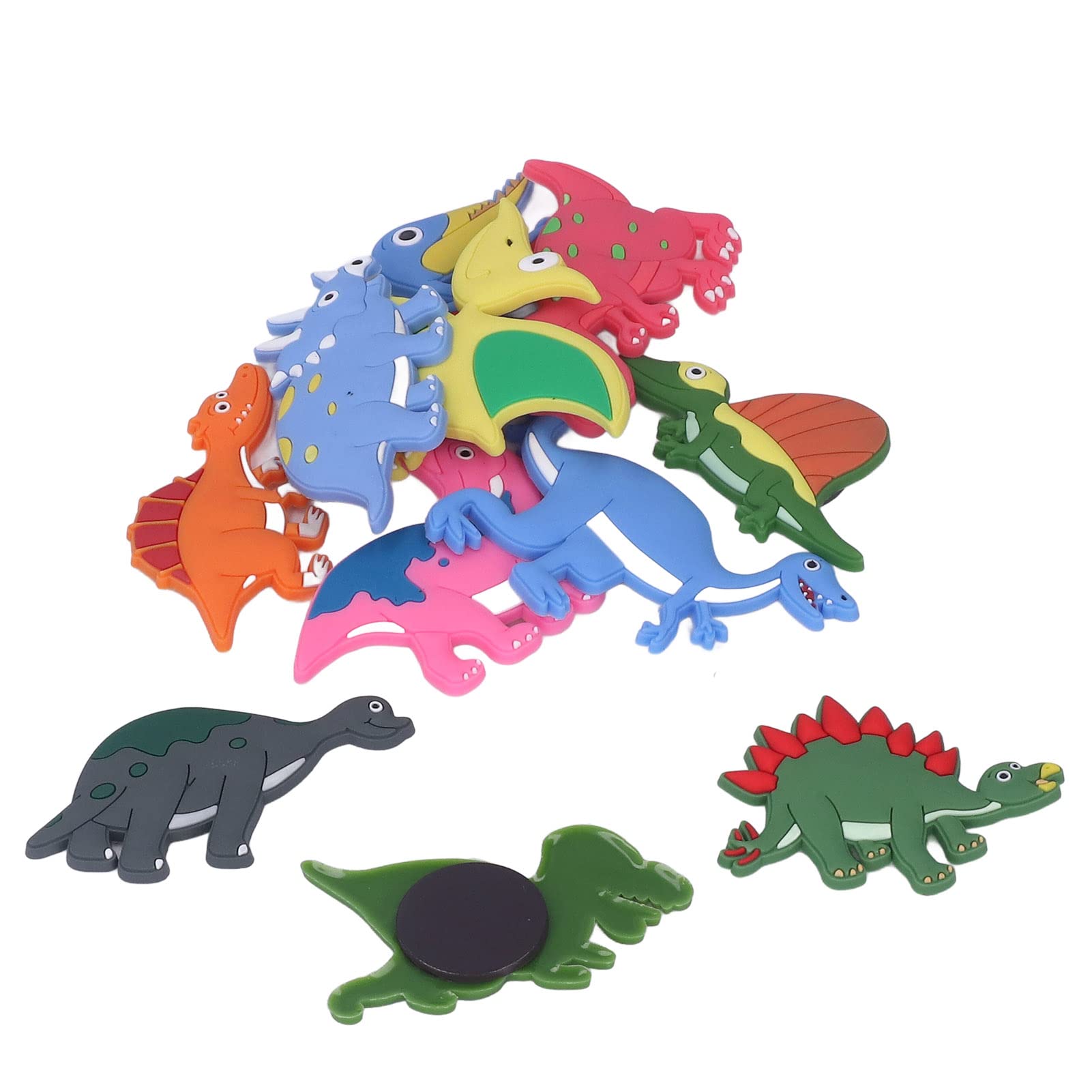 12 Magneti Da Frigorifero Con Dinosauri 3D In Silicone Morbido: Simpatici Adesivi Magnetici Per Decorare Cucina, Ufficio O Per Giocare