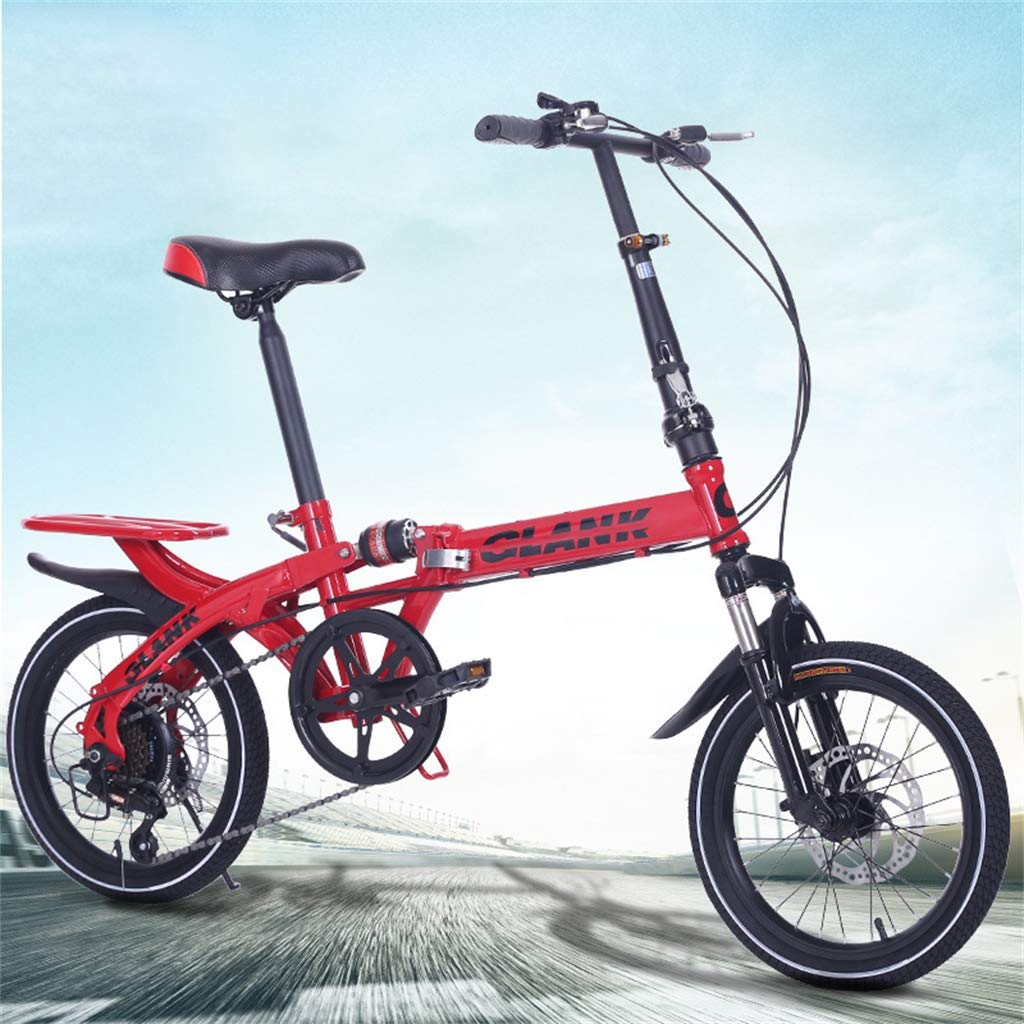 16-Zoll 6 Gang Klappräder, Travel Faltrad, Camping Klapprad mit Tragegriff, Faltfahrrad für Herren und Damen,Doppelscheibenbremse Sport & Freizeit
