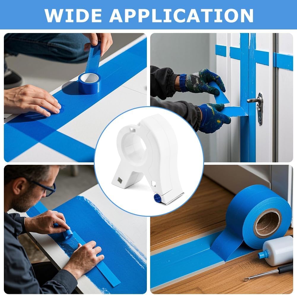 4x rollen afplaktape-schilderstape 50 mm x 50 m - verf afplakband-tape