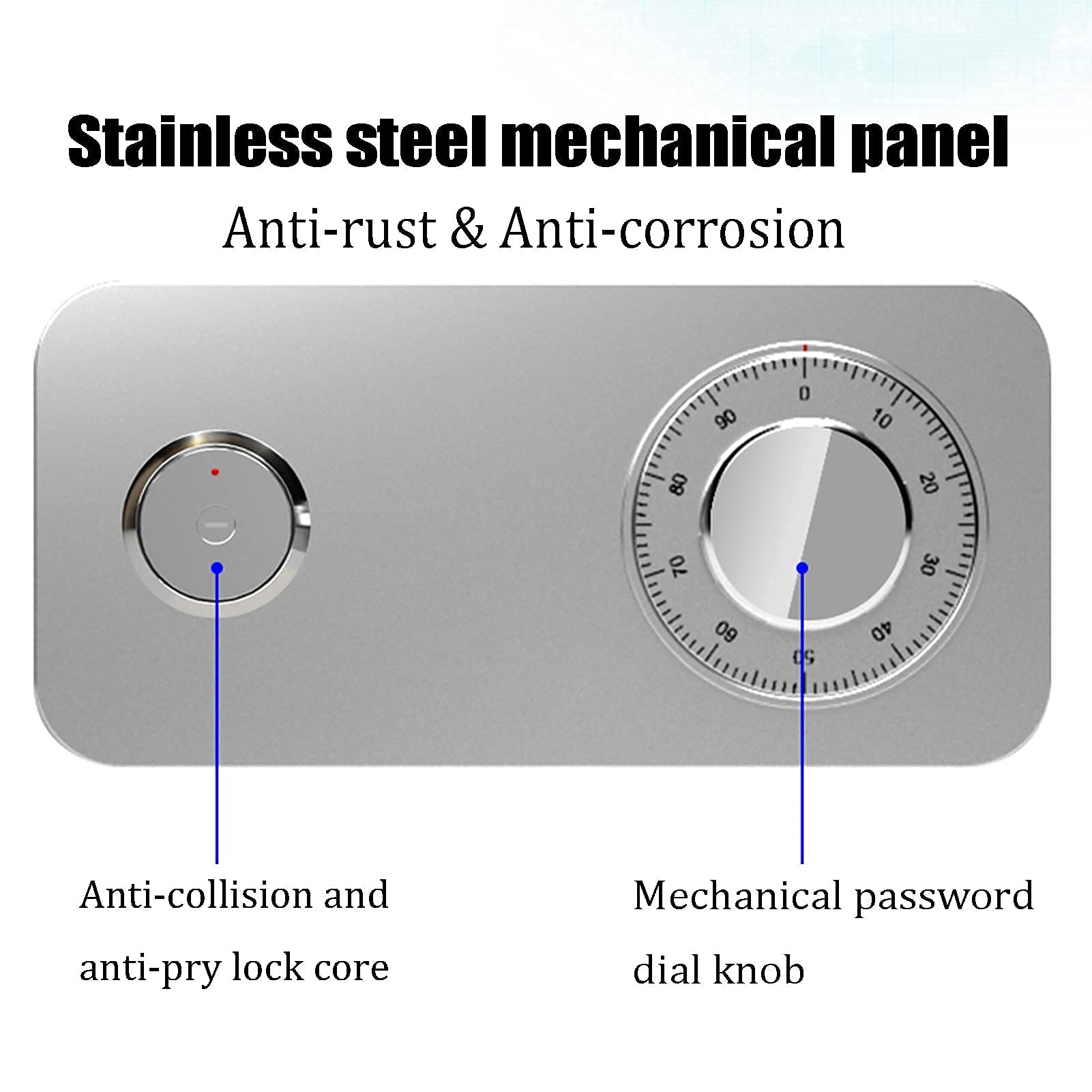 strongbox Safe and Fireproof Waterproof Safe Security Digital Cabinet Safe Fireproof and Anti-Theft Steel Password Key Lock Cash Drawer with Inner Cabinet Small Home Size, Black-A