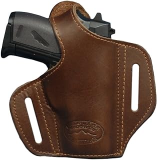 Barsony Brown Leather Pancake Gun Holster for Ruger LCP .380 Right