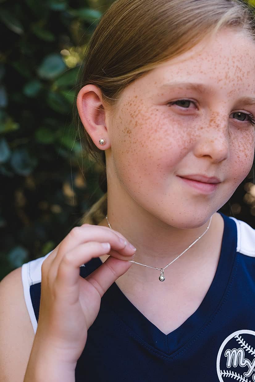 CC Sport Softball Charm Necklace for Girls - Silver: Clothing, Shoes & Jewelry