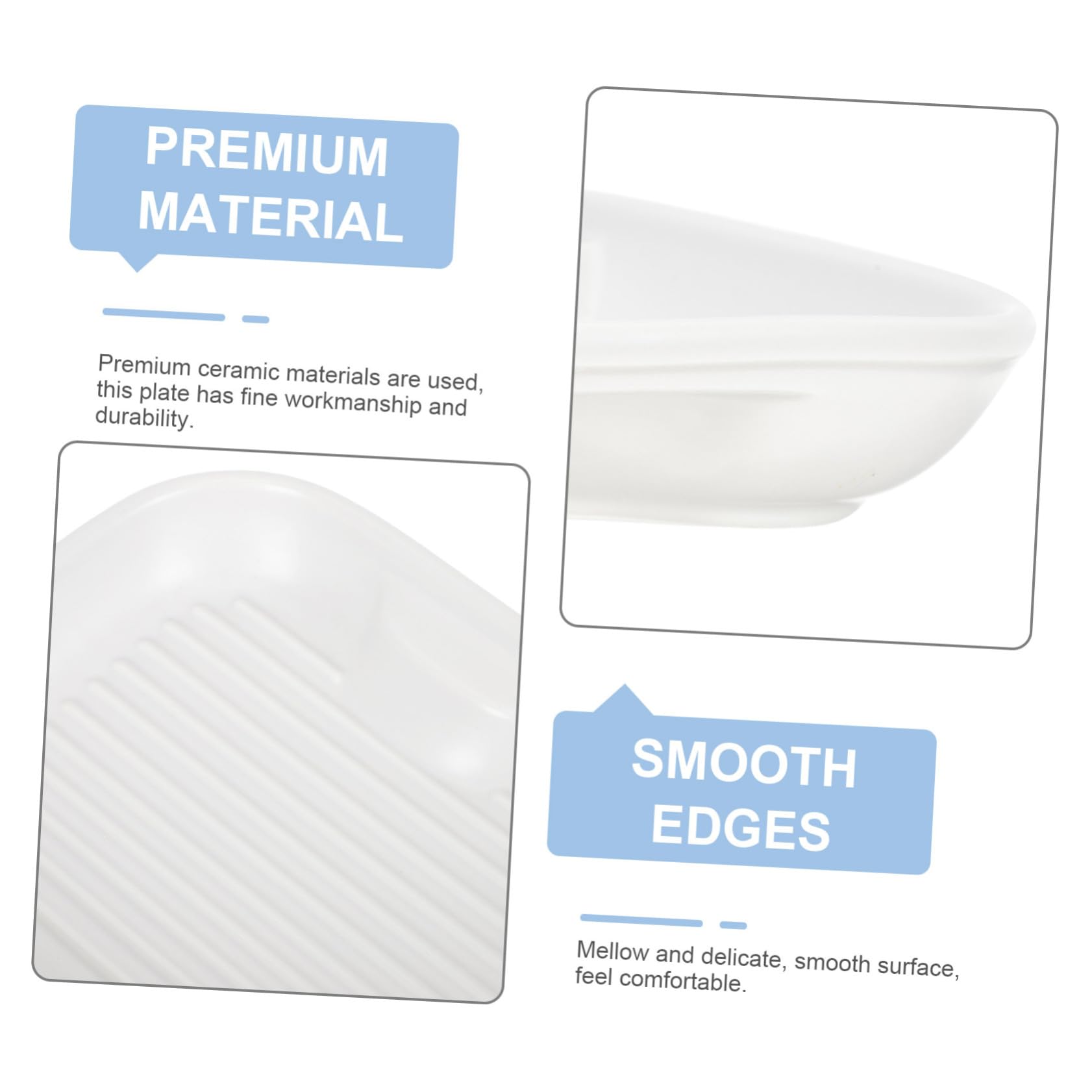 Assiette Compartimentée en Céramique Blanche pour Adultes 3 Compartiments, Surface Lisse et Brillante, pour Repas en Famille ou Réceptions