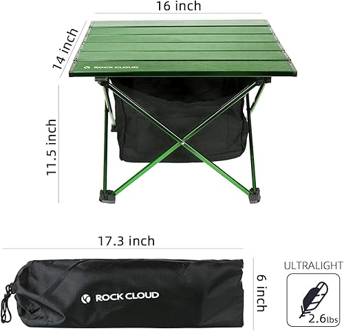 Vista 40 de Rock Cloud Mesa de camping portátil de aluminio ultraligera, plegable, mesa de playa para campamento, senderismo, mochileros, picnic al aire libre