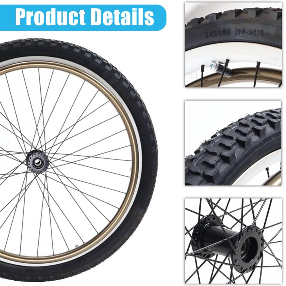 24 Pulgadas Ruedas Traseras Para Silla De Ruedas, 24 X 1.95 Ruedas Traseras Para Sillas De Ruedas Manuales, Accesorios Recambio De Ruedas De Repuesto
