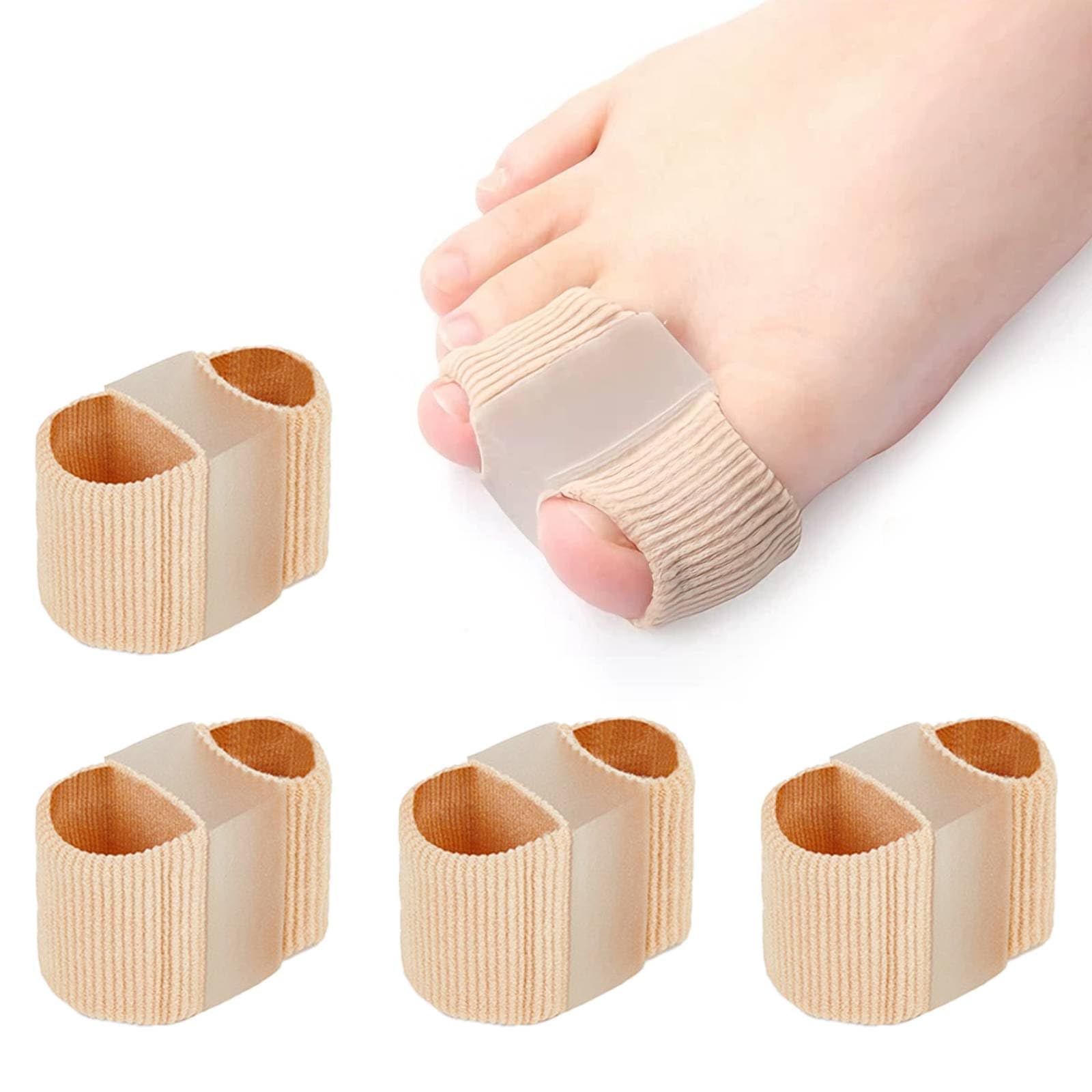 4 Pack Toe Separators, Gel Toe Spacers with 2 Loops for Hallux Valgus Correction, Big Toe Straightener for Overlapping Toes-image-0