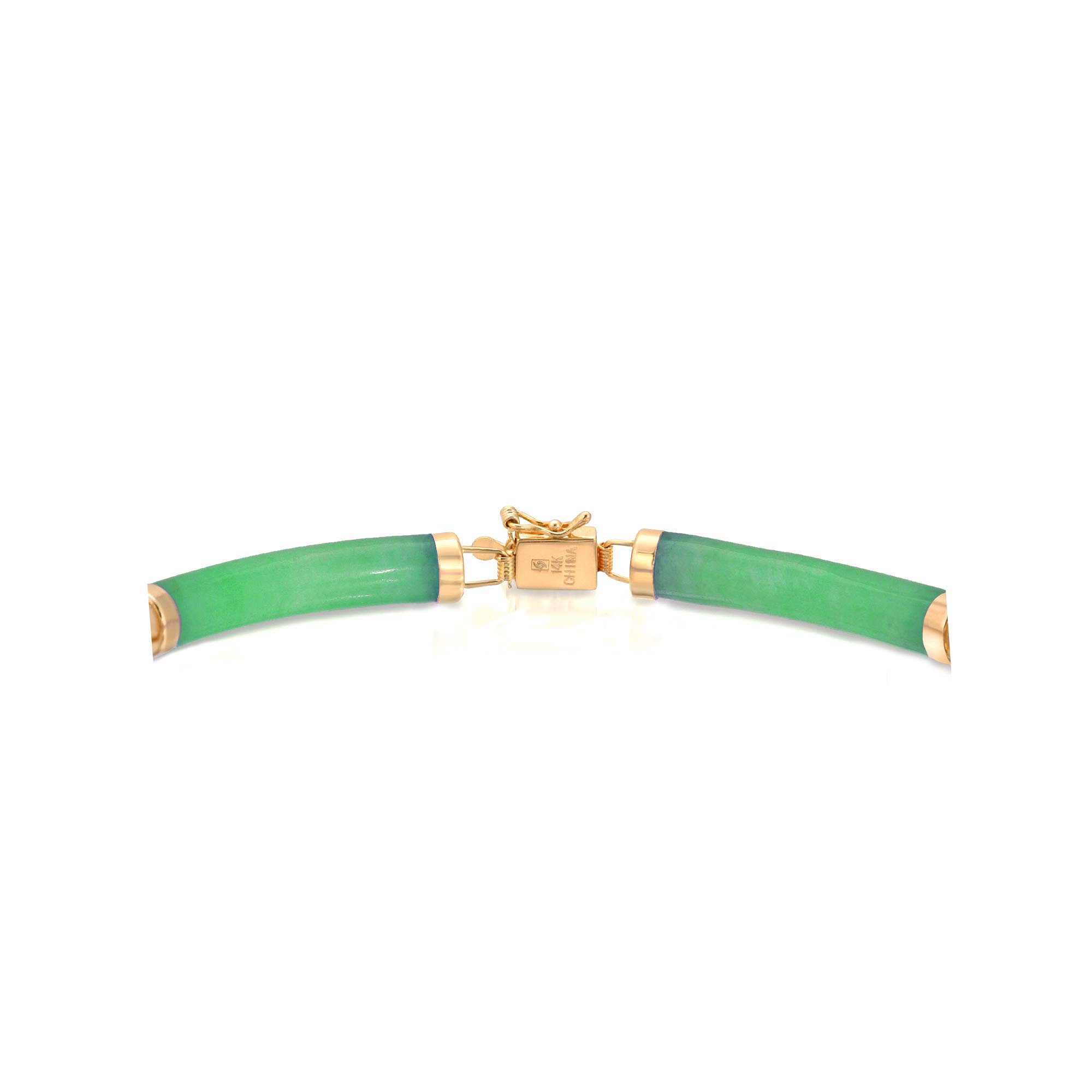 Regalia by Ulti Ramos 14K Yellow Gold Natural Jade Green Curved Link Bracelet product thumbnail 5