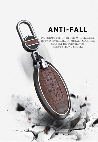 Miniatura 6 de ontto Funda inteligente para llave compatible con Nissan Altima Maxima Murano Rogue Sentra 370z piel negra