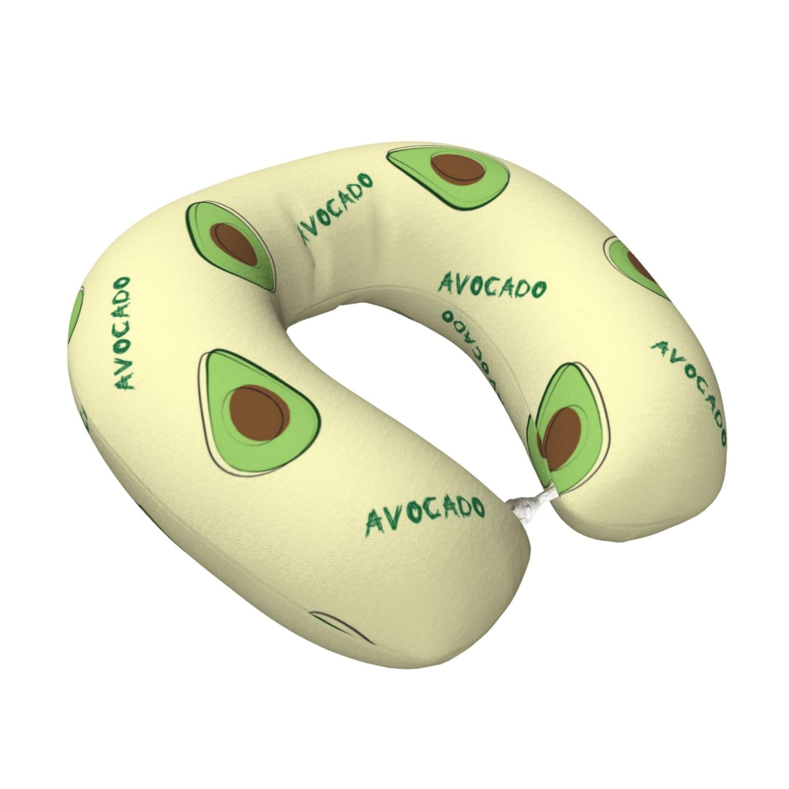 LKYMOH Green Avocado, Travel Neck Pillow U-Shaped Memory Neck Support Soft Comfortable With Washable Cover For Airplane Car Traveling and Office