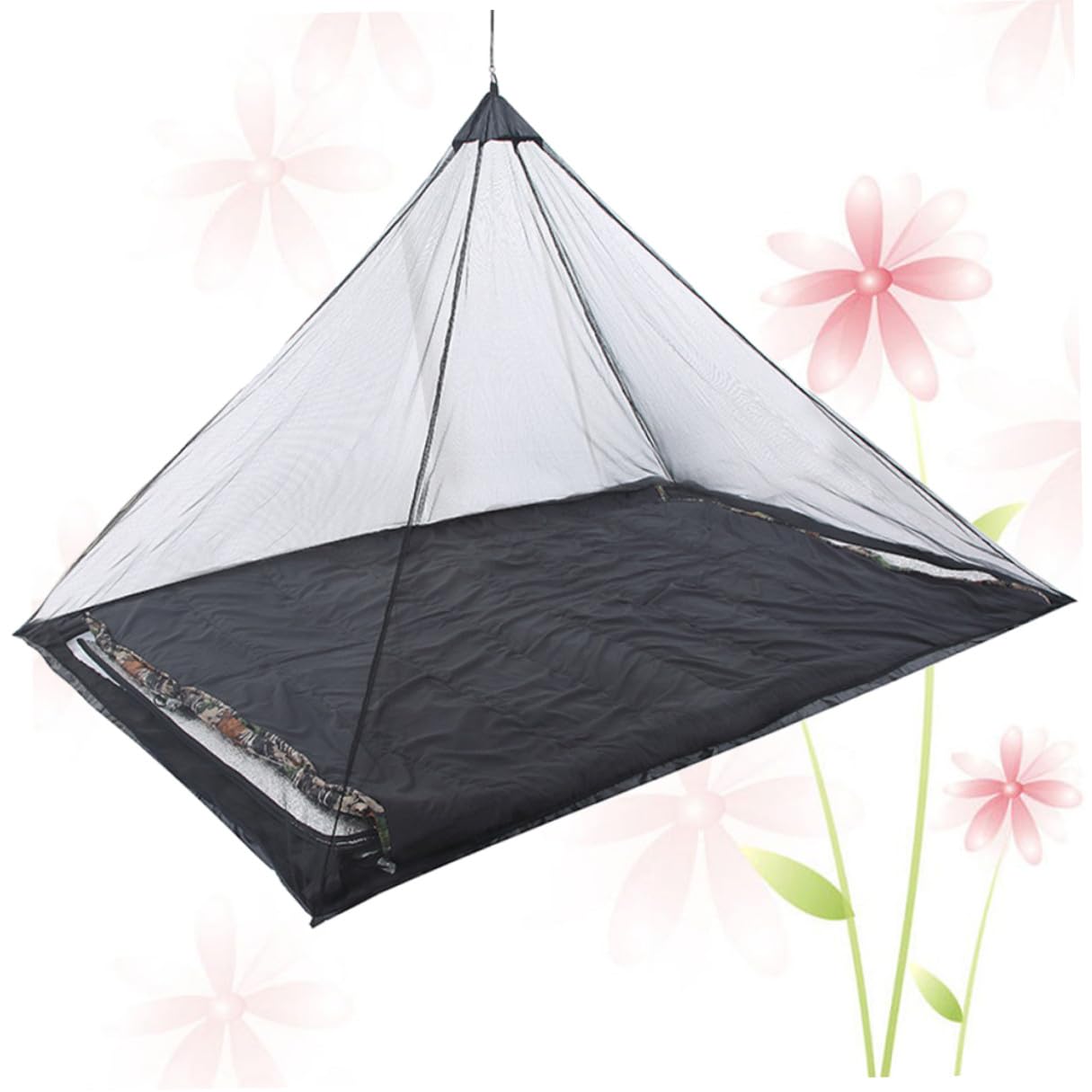 BESTonZON Zanzariera Portatile Triangolare per Esterno Leggera e Traspirante per Campeggio Escursionismo Giardino e Balcone Nero