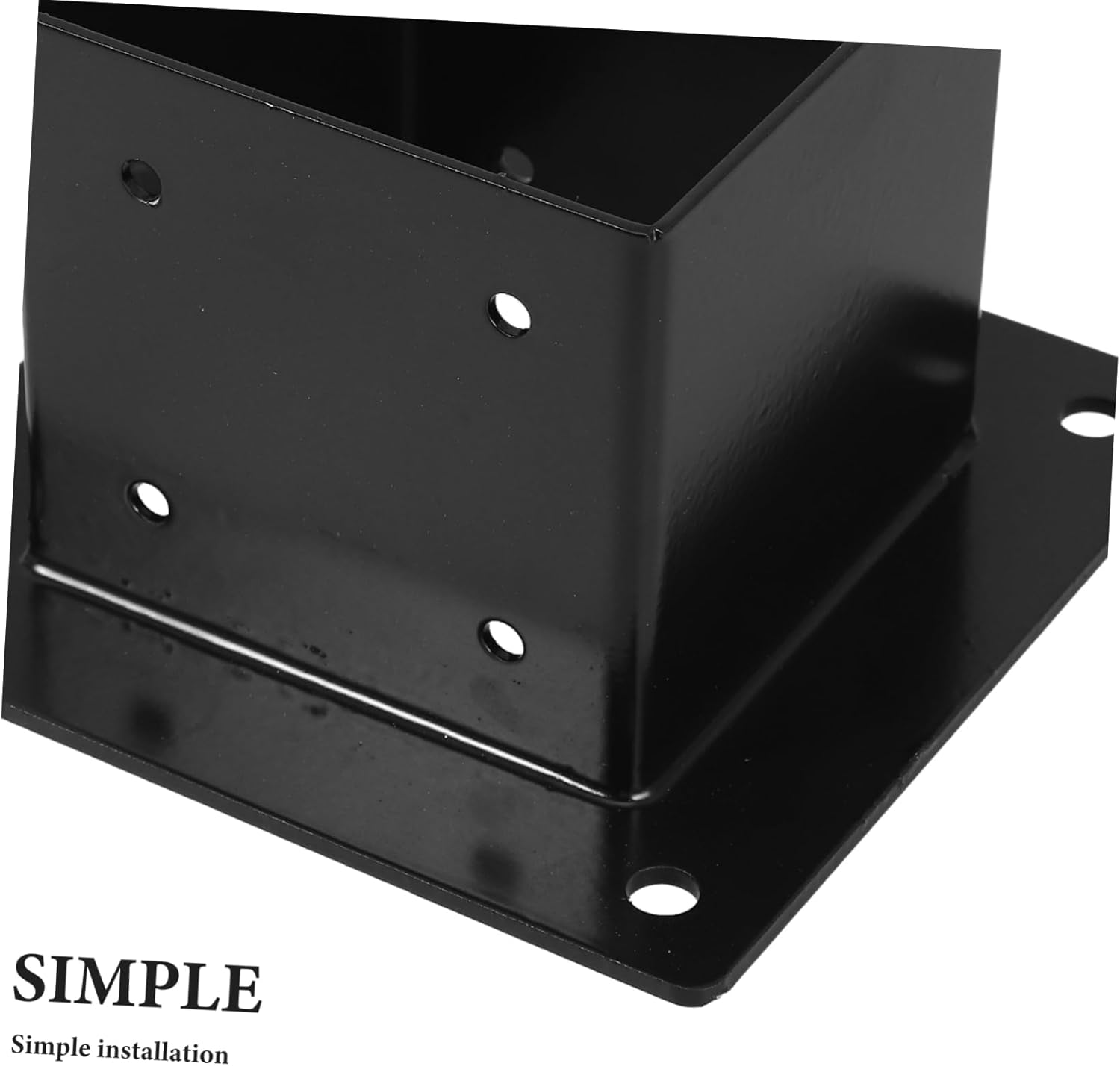 1Set Iron Post Base Bracket Support Versatile Fence Mailbox Holder for Decks Porches Gazebos Smooth Finish Simple Design Durable Accessory for Post Stability