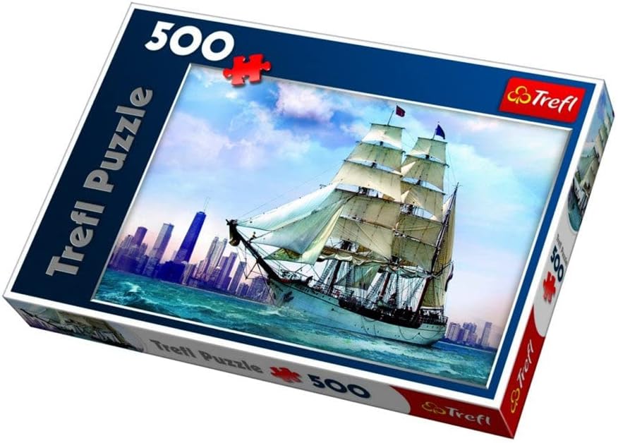 Trefl 500 Piece Jigsaw Puzzles, Sailing Towards Chicago, Multicolor