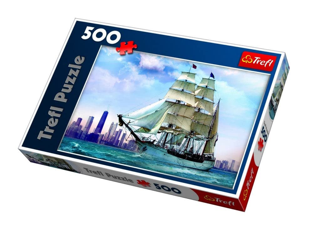 Trefl 500 Piece Jigsaw Puzzles, Sailing Towards Chicago, Multicolor