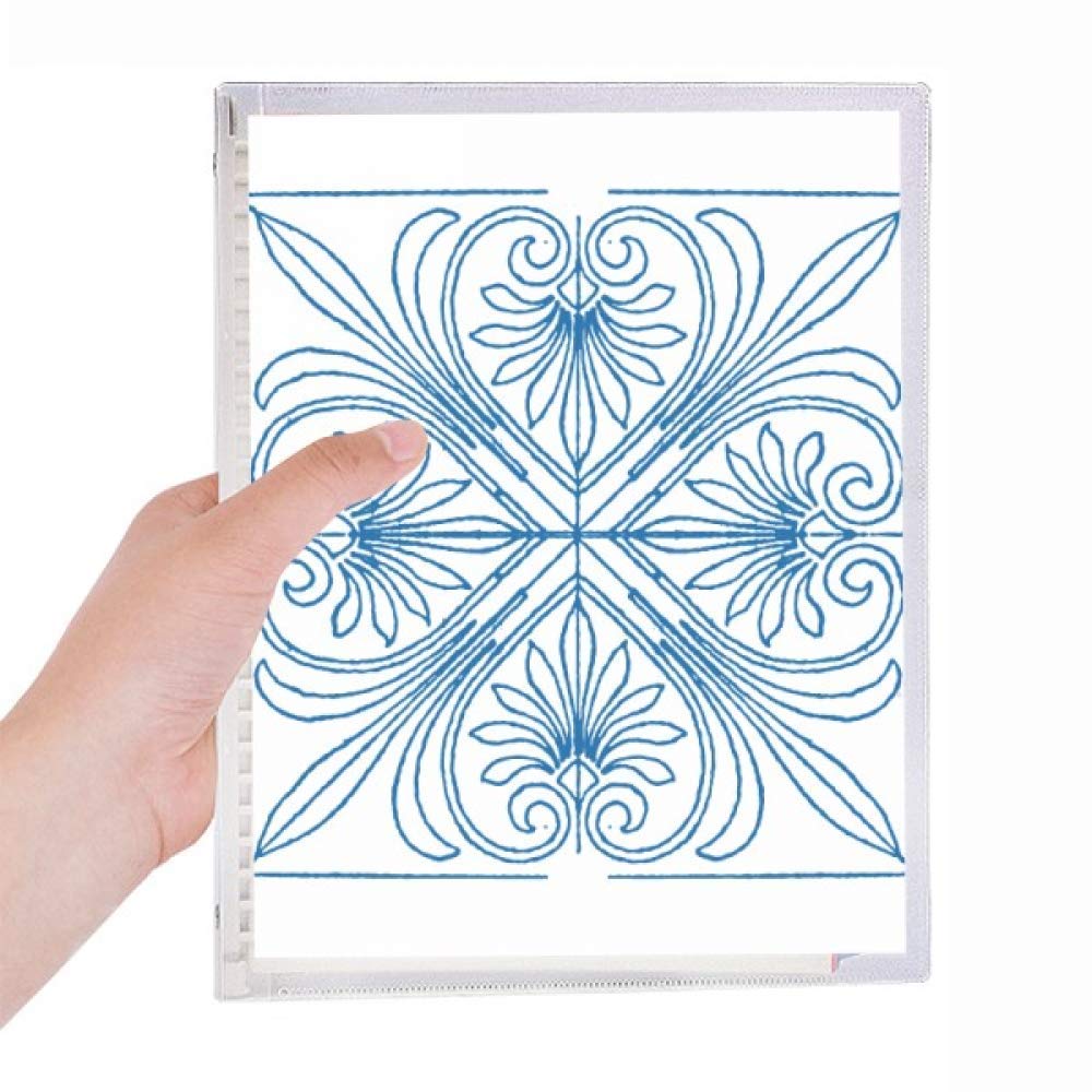 Carnet de notes à spirale rechargeable Talavera cahier motif décoratif bleu rigide - 5