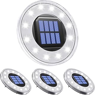 pendooソーラーライト 屋外 埋め込み式 水陸両用 ガーデンライト ４個セット IP68防水 太陽光パネル充電 防犯対策 光センサー 12LED 高輝度 自動点灯/消灯 玄関先/庭/芝生/車道/歩道 （ホワイト）