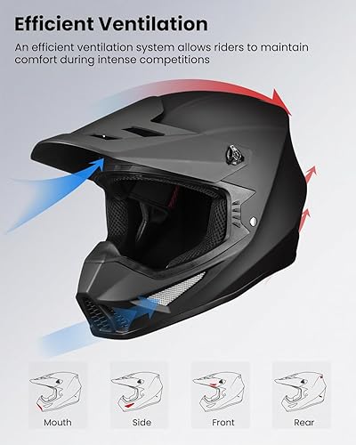 Miniatura 4 de Casco de motocross ATV BMX MX Off Road para adultos con gafas guantes máscara DOT modelo MT766