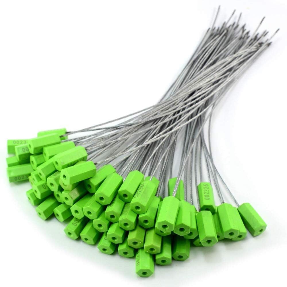 Pull-Tite Lot de 50 étiquettes de sécurité anti-effraction numérotées Vert 40 cm