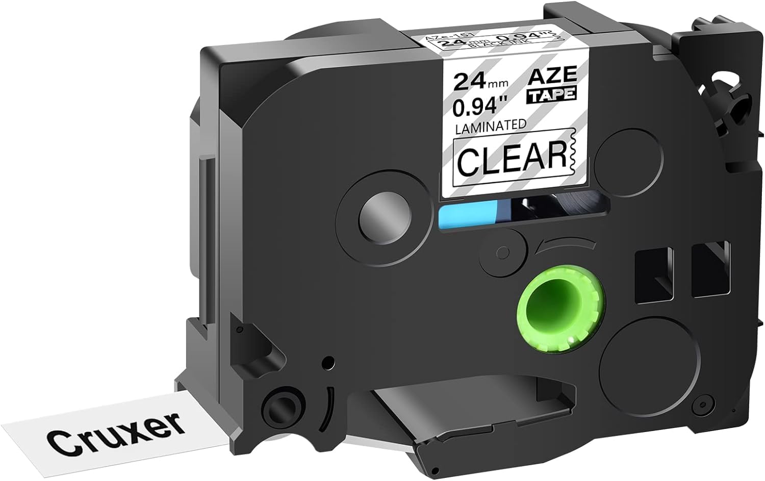 SKY 24 mm x 8 meter Compatible TZe Label Tape Cartridge for P-Touch Label Printers (Black on Clear)