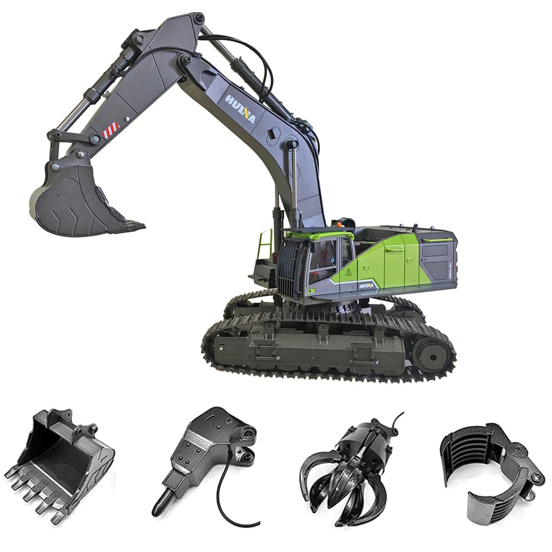 Model koparki RC Digger, skala 1/14 22CH 2,4G 4 w 1, wielofunkcyjna koparka ze stopu zdalnego sterowania ze światłami LED, model pojazdu inżynieryjnego dla dorosłych i młodzieży