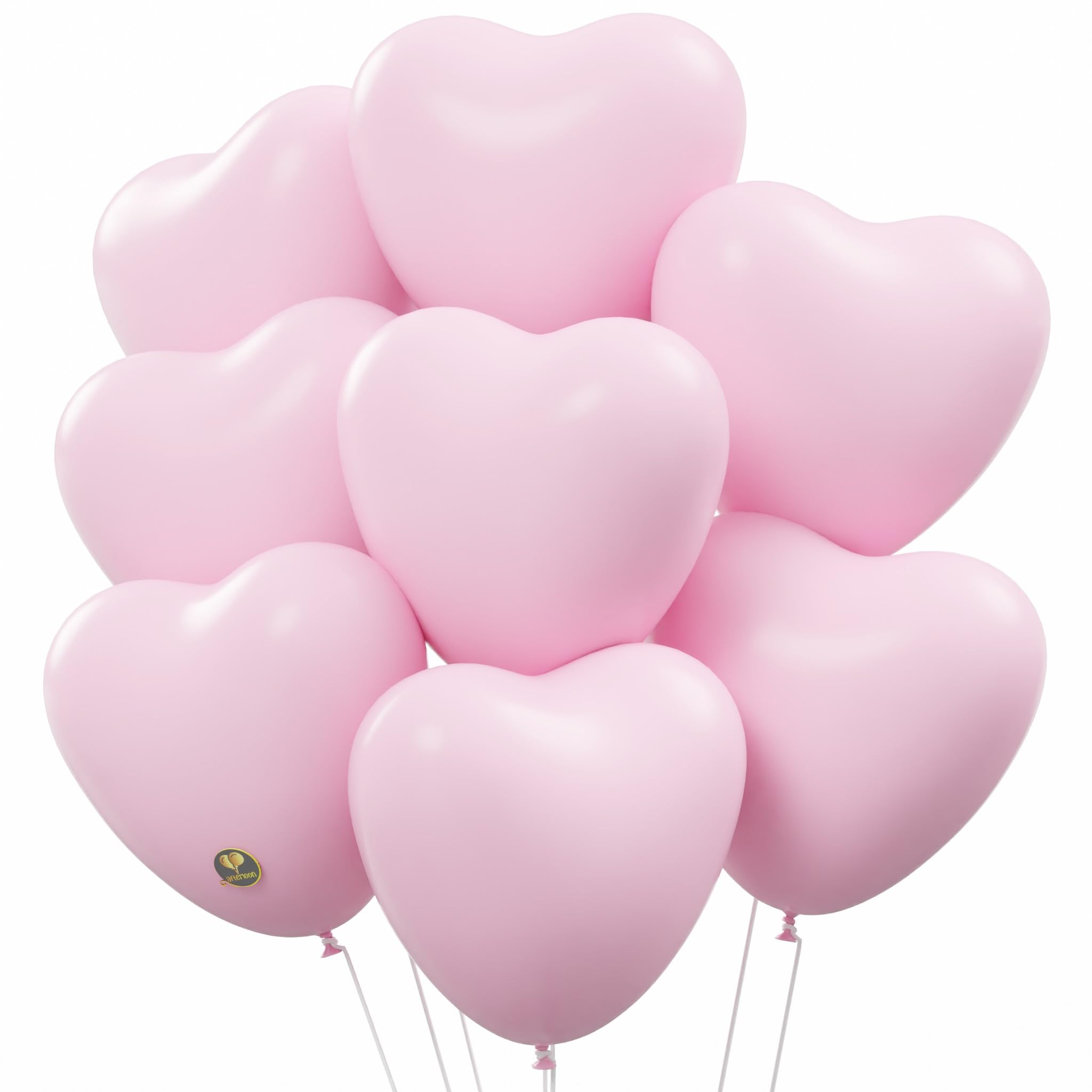 AFTERLOON® Biodegradable Balloons 24 pcs Pastel Pink 10 Inch Heart Shaped, Thickened Extra Strong Natural Latex Helium Float, Proposal Marriage Love