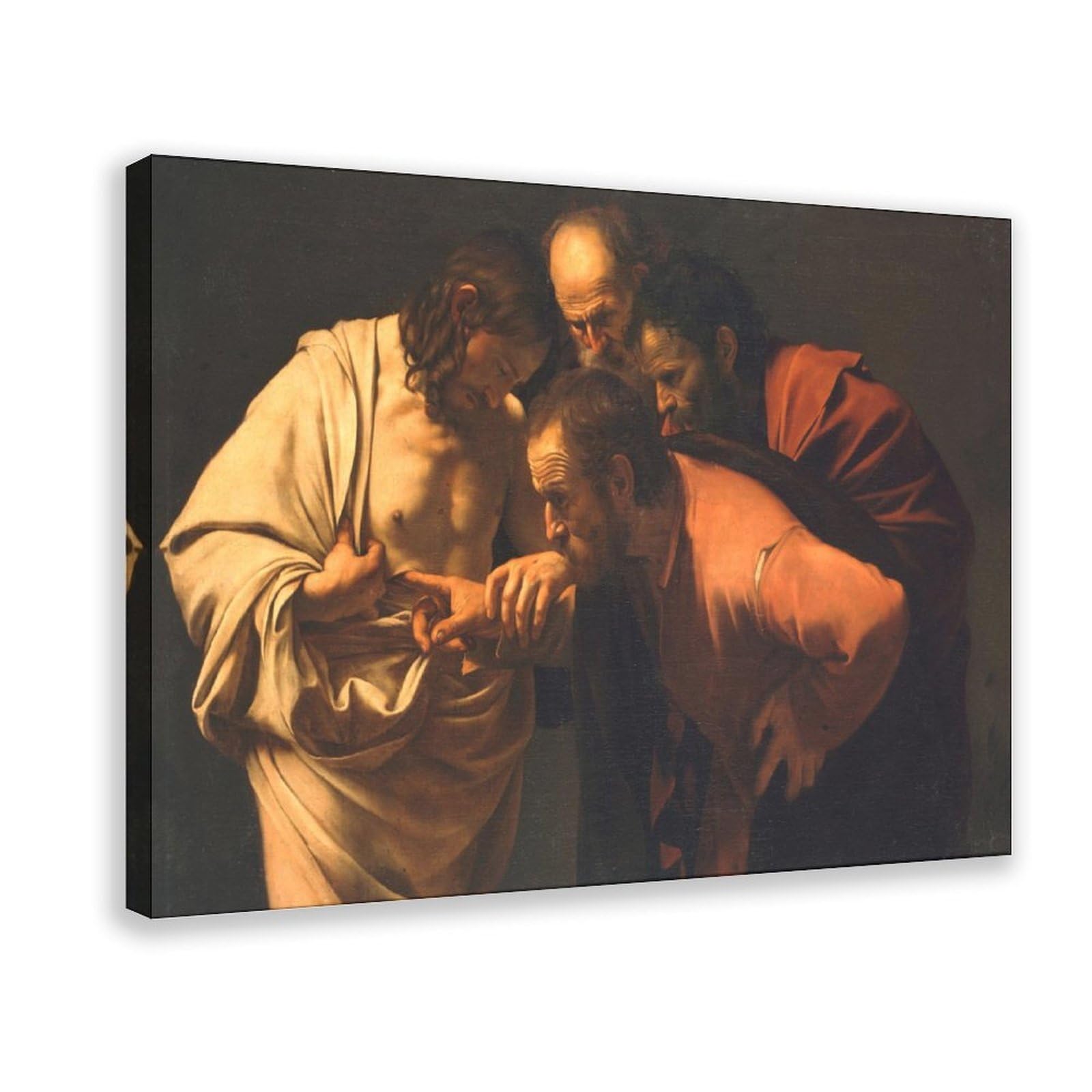 Dyhxa The Incredulity Of Saint Thomas By Caravaggio Canvas Art Wall Decor Posters Home Bar Restaurant Garage Cafe Logo Gifts 16X24inch(40X60cm)