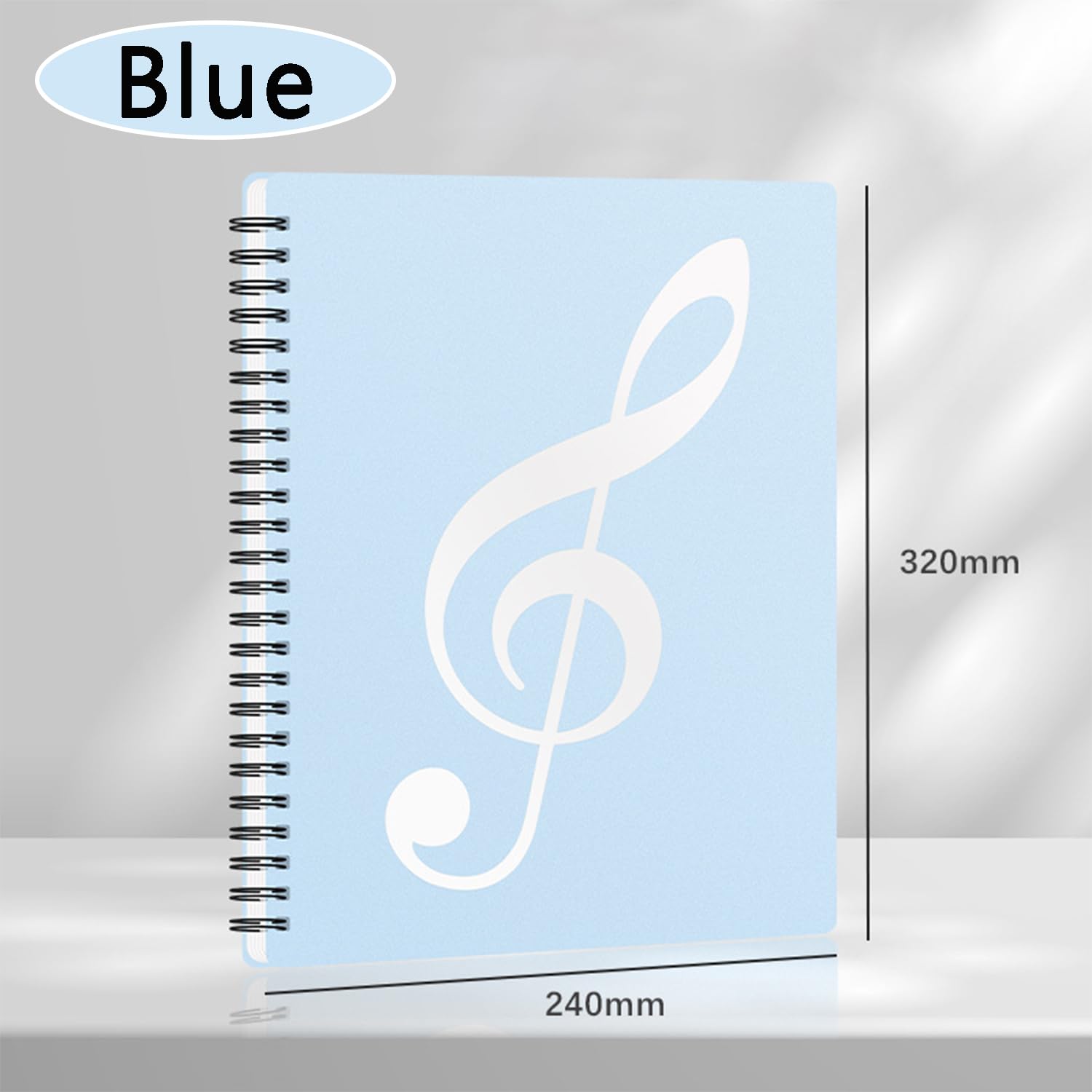 Cartelle Per Spartiti, Cartellina Portadocumenti A4 Plastica, Cartella Spartiti Corali con 1 Clip, Cartella Per Note Musicali, Cartella Per Spartiti (Blu)
