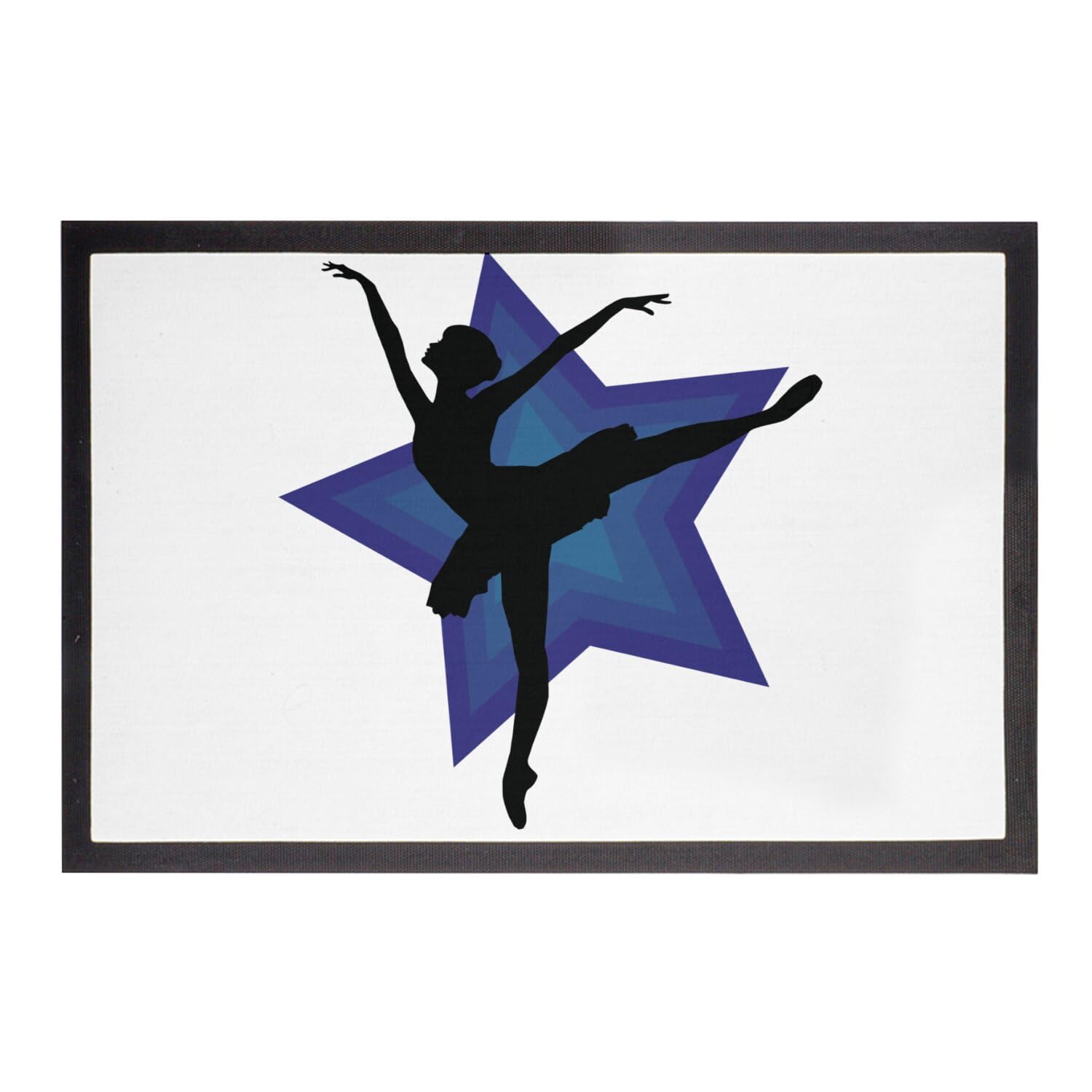 Paillasson silhouette de danseuse étoile bleu idée cadeau pour danseuse