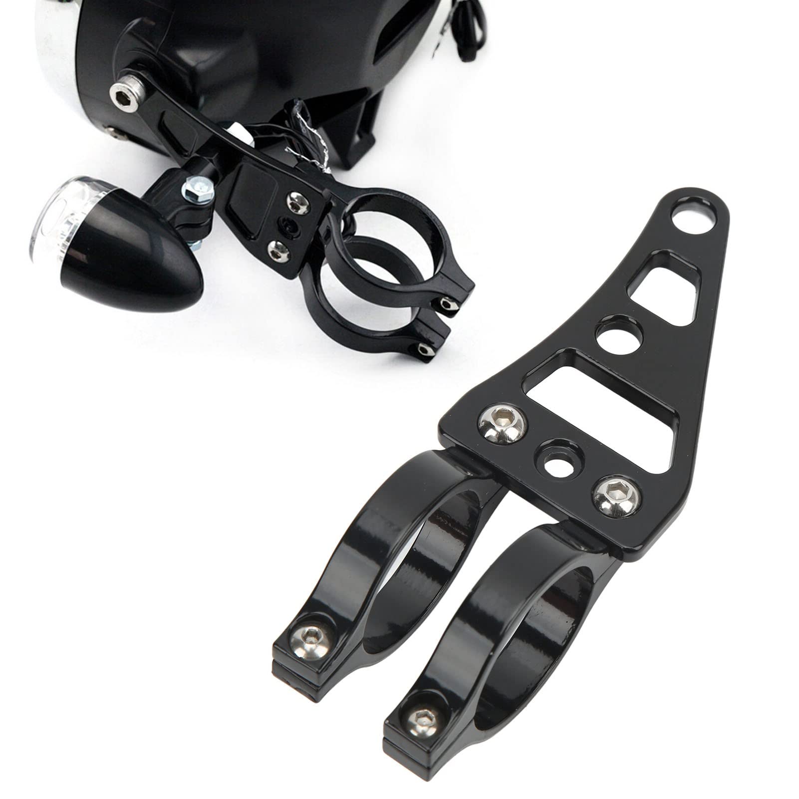 Nudiuhis Lot De 2 Supports Phare Moto Réglables 38-60 Mm - Pinces Universelles Aluminium Phare Avant