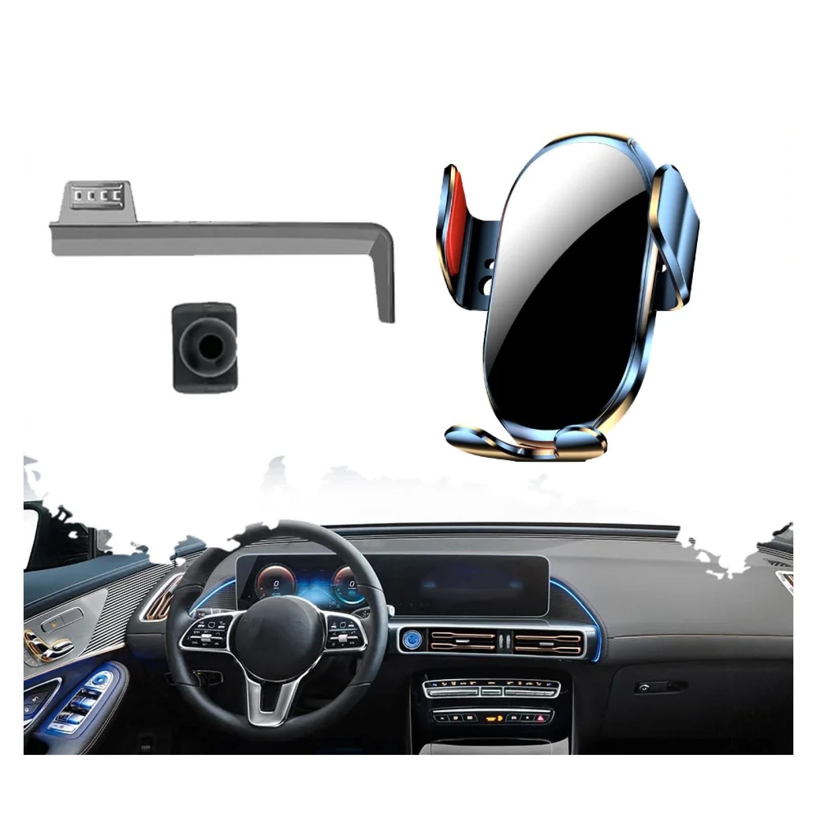 Soporte Móvil Coche para Mercedes-Benz EQC 400 2020-2024, Soporte para teléfono móvil para ventilación de Aire de Coche con Volante a la Izquierda